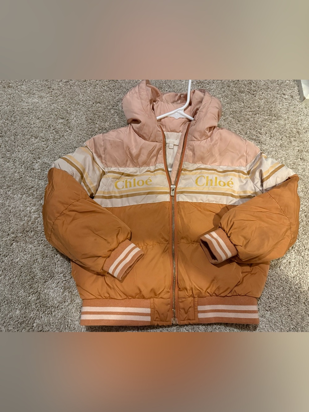Chloe little girls zip up puffer jacket sz 5
